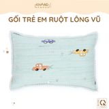 Gối Nằm Trẻ Em Vải Cotton Ruột Lông Vũ (Microfiber) Khang Home - An Toàn, Êm Ái, Mềm Mại Cho Bé