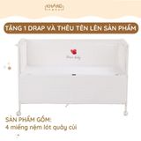 Bộ 4 Miếng Quây Cũi Chần Bông Vải Cotton Lót Lưới Khang Home