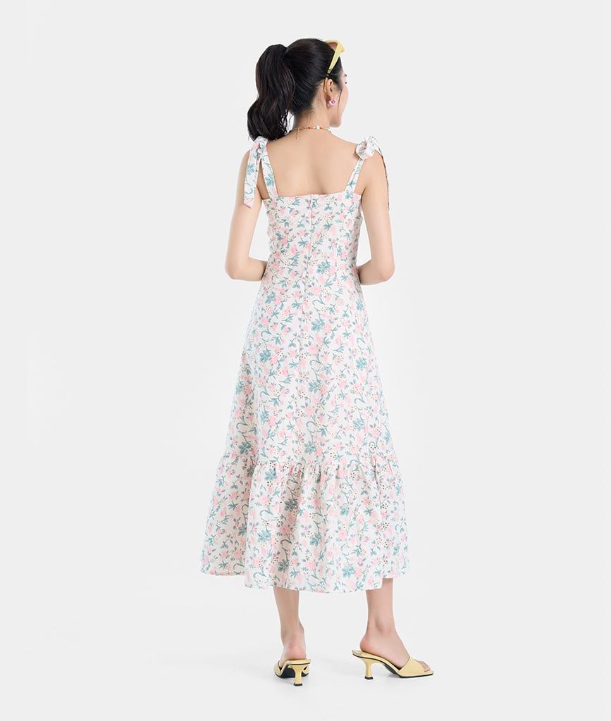 Đầm dài maxi vai cột nơ