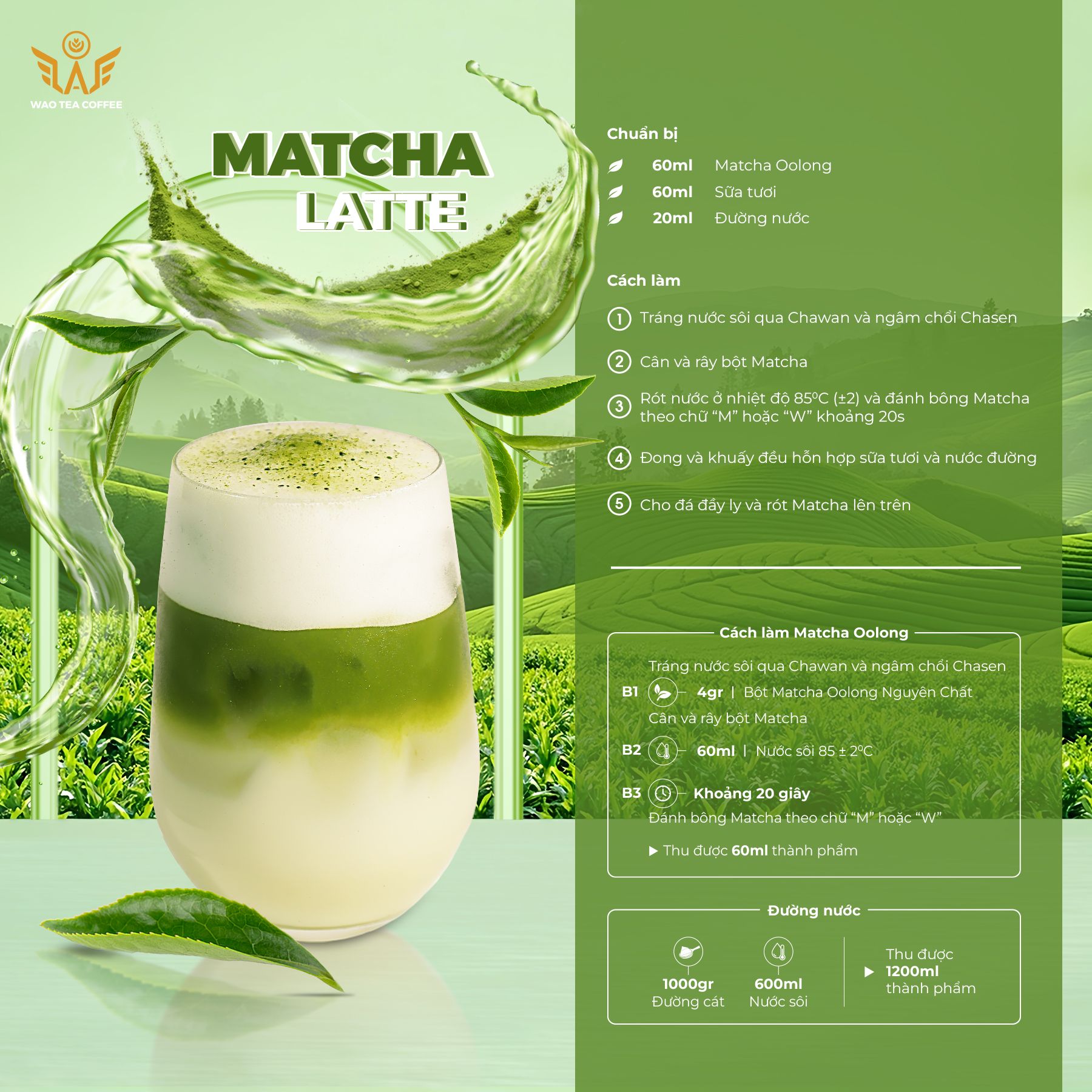 Matcha Oolong Nguyên Chất WAO (100g)