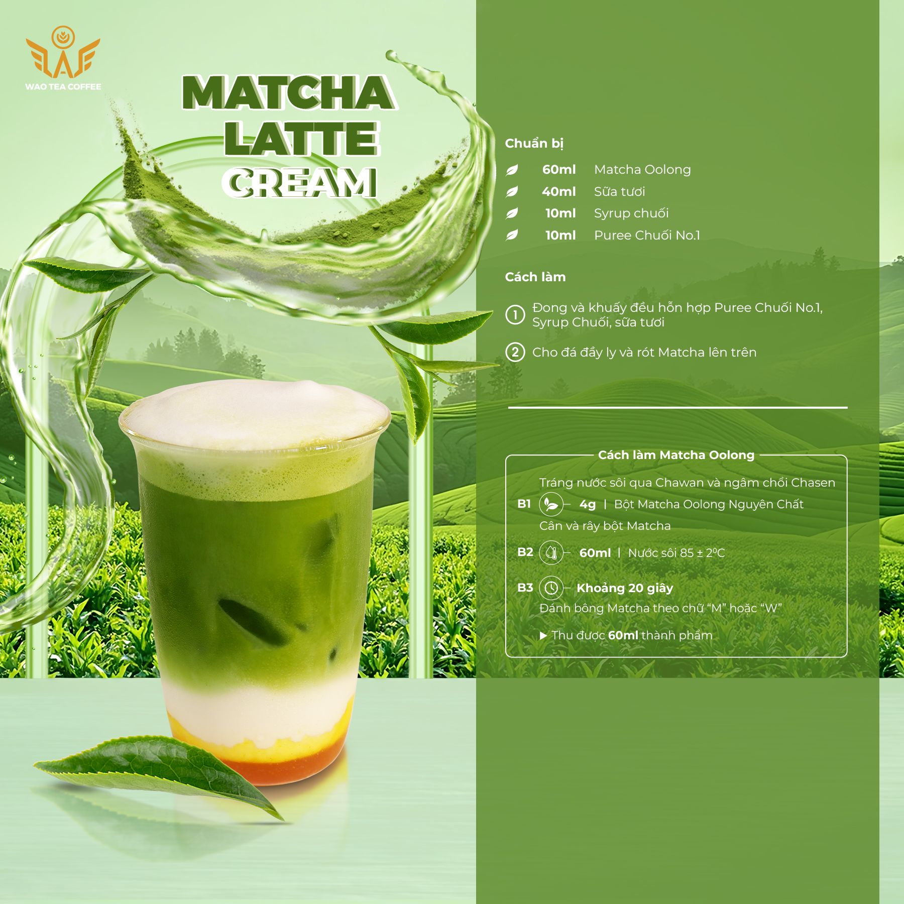 Matcha Oolong Nguyên Chất WAO (100g)
