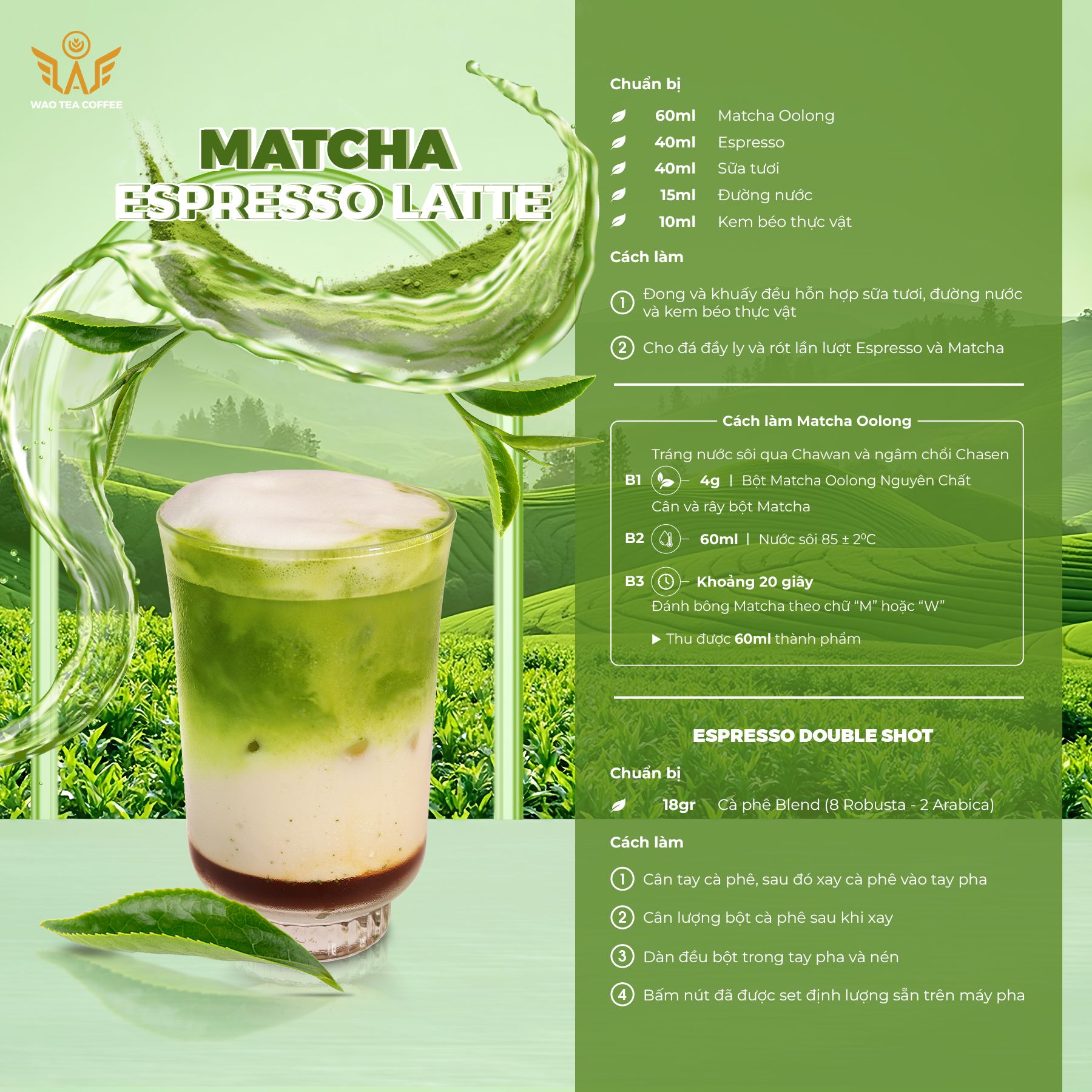 Matcha Oolong Nguyên Chất WAO (100g)