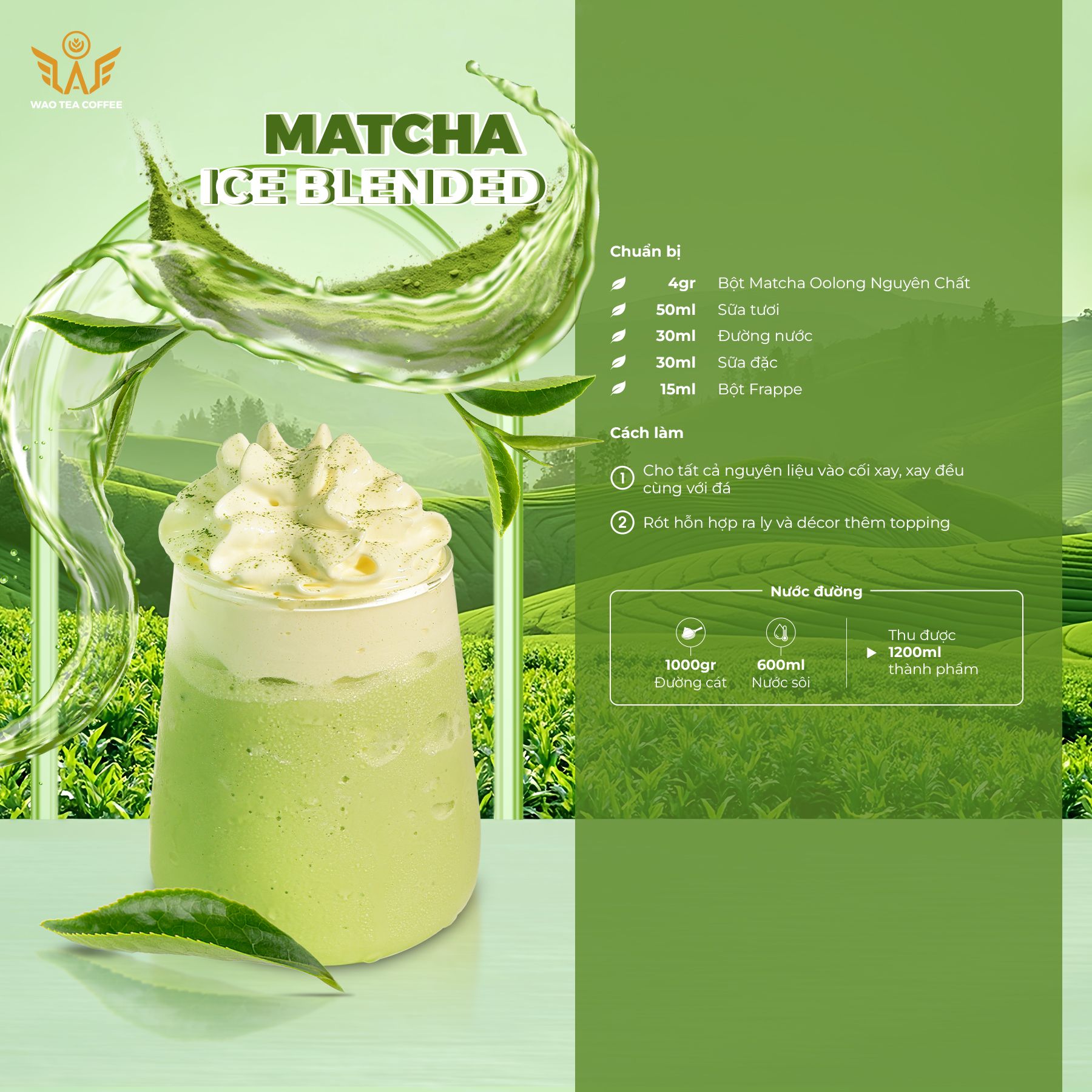 Matcha Oolong Nguyên Chất WAO (100g)