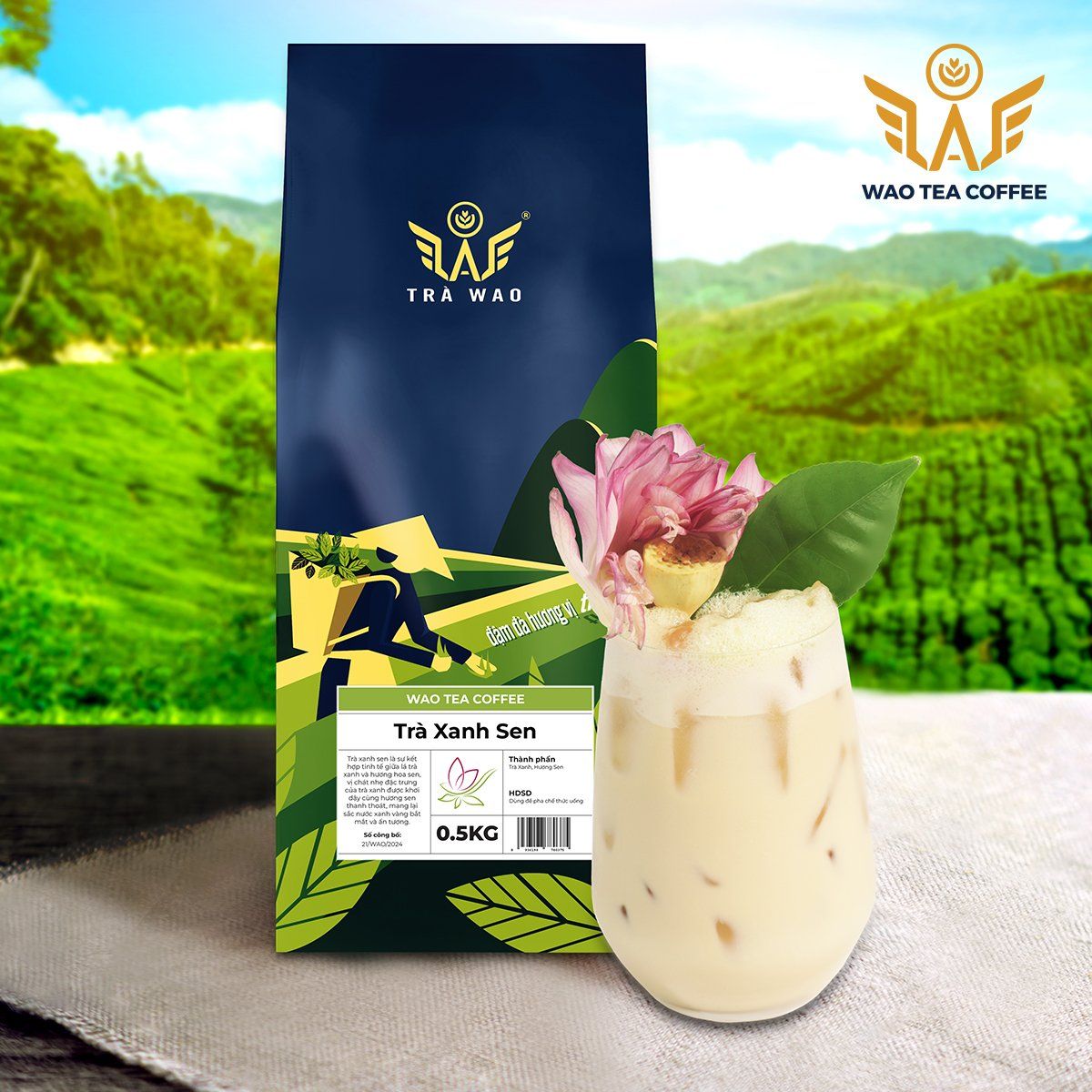Trà Xanh Sen WAO (1kg)