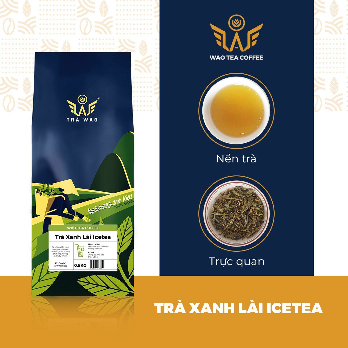 Trà Đá IceTea WAO (Xanh Lài/Nhài) (1kg)