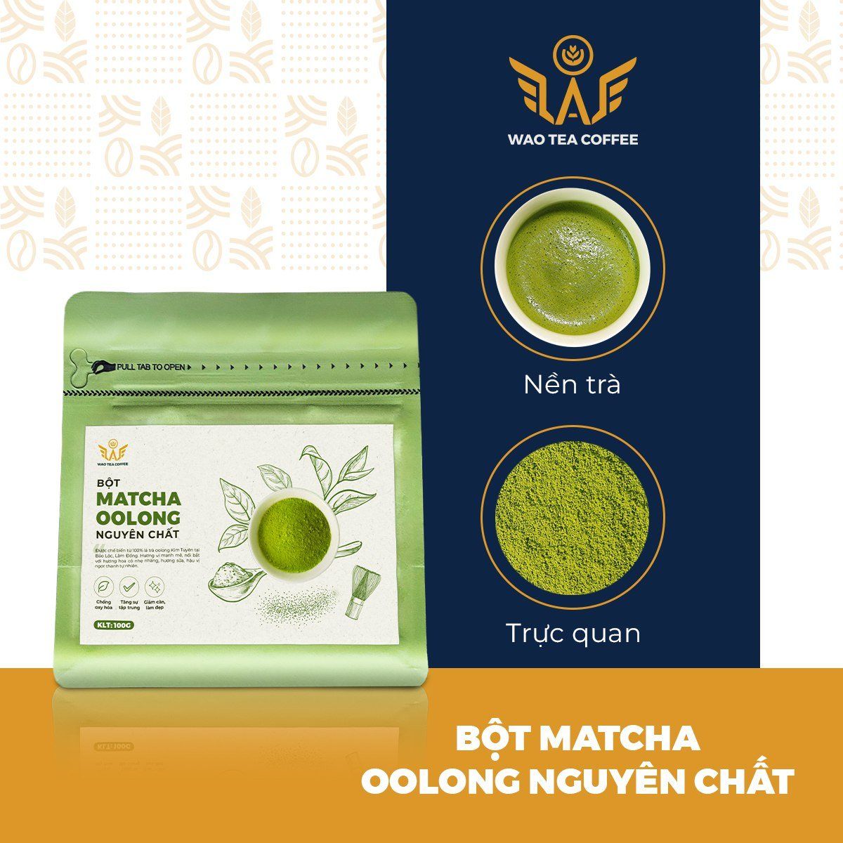 Bột Matcha Oolong Nguyên Chất WAO (100g)
