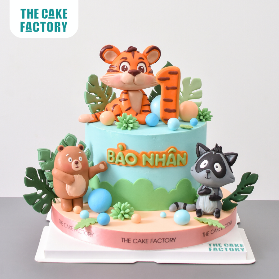  Bánh fondant khu rừng bé tuổi hổ 