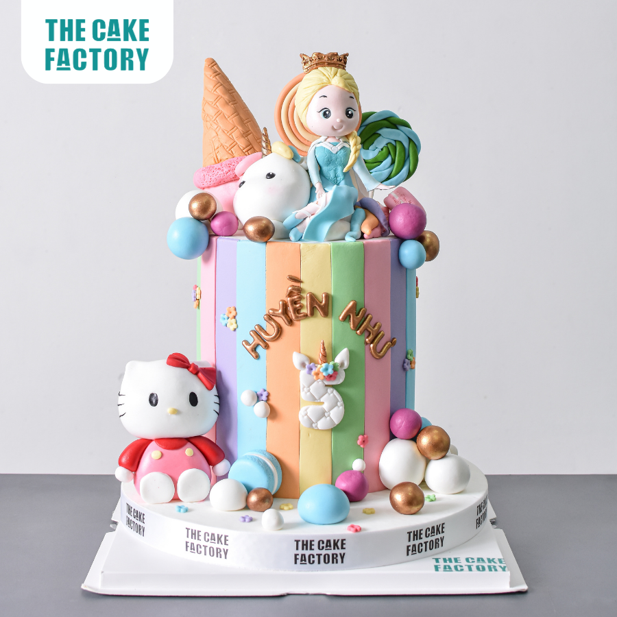  Bánh fondant cầu vồng Elsa, Kitty 