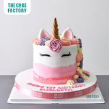  Bánh fondant unicorn màu hồng 