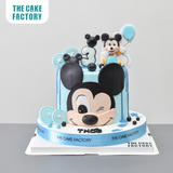  Bánh fondant nhân vật Mickey xanh dương 