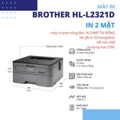 Máy in laser Brother HL-L2321D in 2 mặt