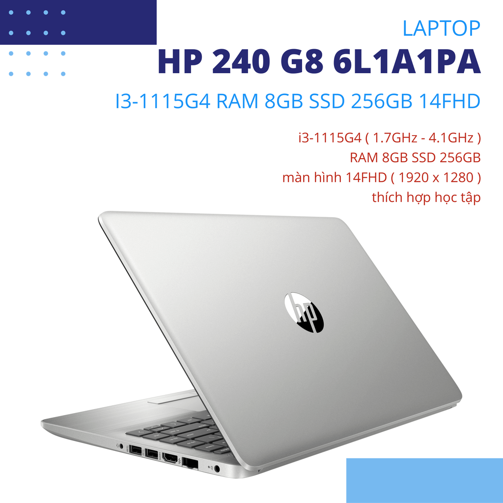 Laptop HP 240 G8 i3-1115G 8GB 256GB W11 6L1A1PA