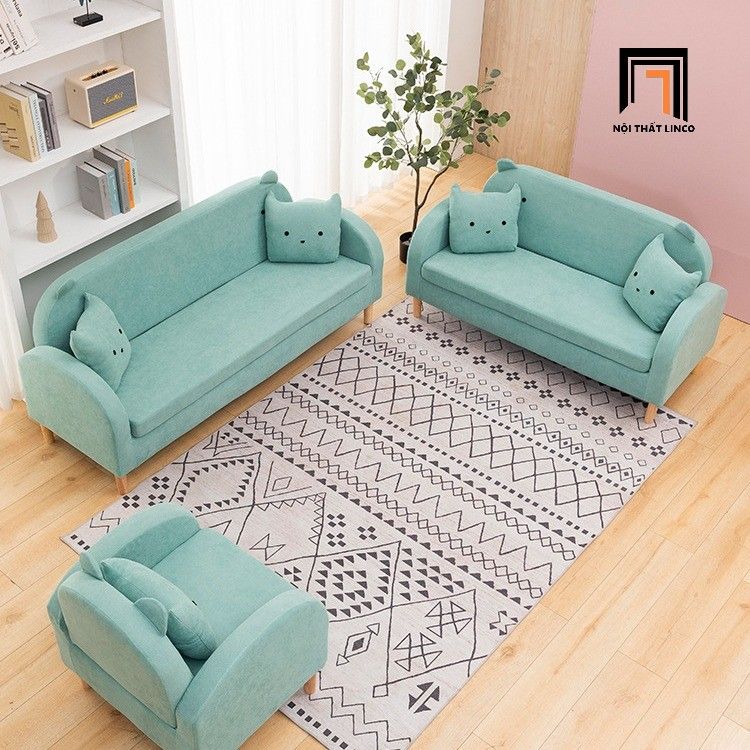 Set ghế sofa giá rẻ bọc nỉ KT151 Takachu cho shop tiệm nhỏ gọn