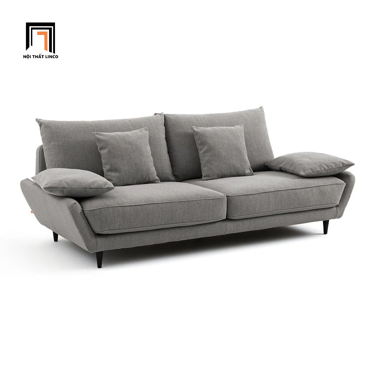 Ghế sofa văng dài 2m BT91 Lanak màu xám lông chuột giá rẻ