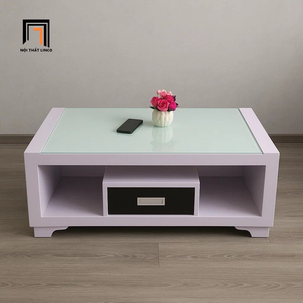 Bàn sofa phòng khách nhỏ giá rẻ BTPK81 Sherman 1m x 50 trắng