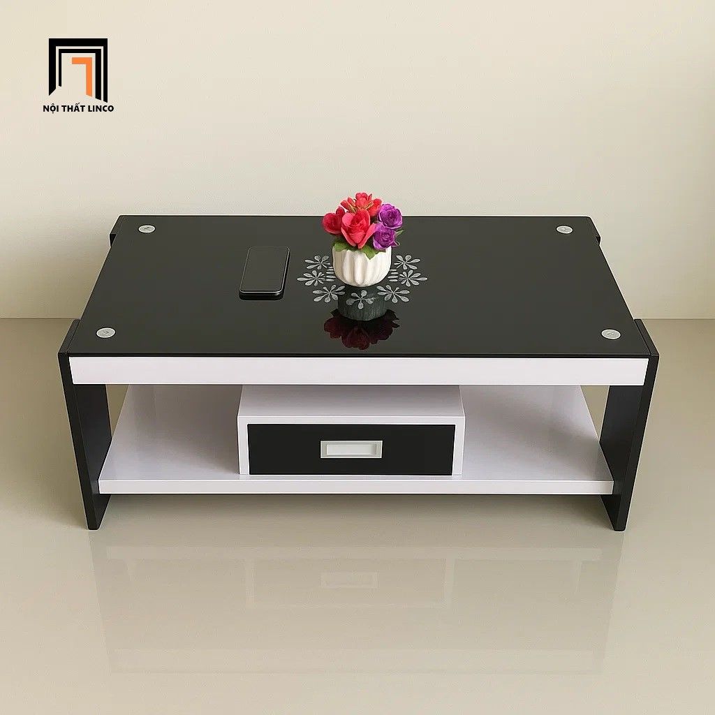 Bàn sofa phòng khách giá rẻ BTPK54 Raminho 2 màu trắng đen