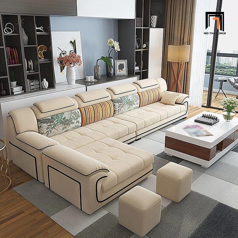 Bộ ghế sofa góc L cao cấp GT120 Placentia 3m6 x 1m75 vải nỉ