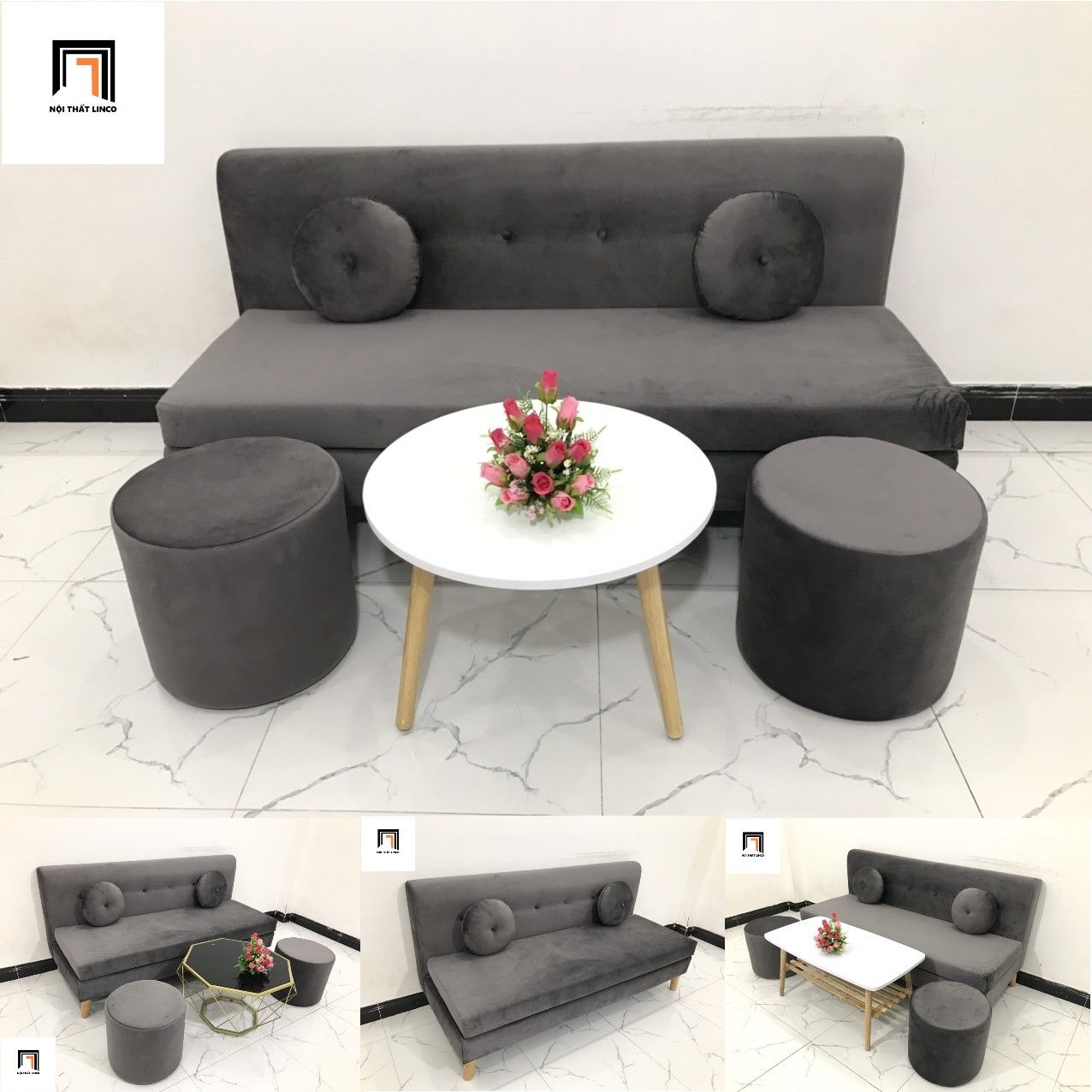 Bộ ghế sofa băng dài nhỏ BKT 1m7 cho phòng diện tích nhỏ