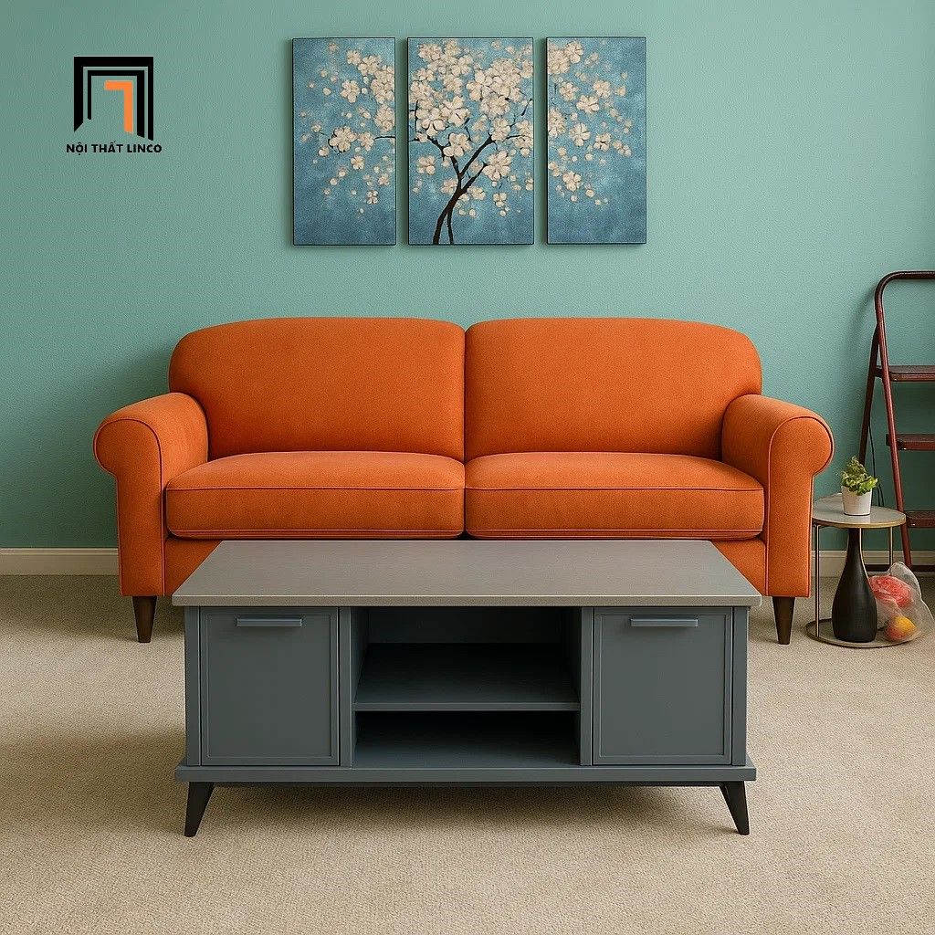 Bàn sofa chữ nhật xám đậm BTPK94 Camden 1m x 50 mặt đá