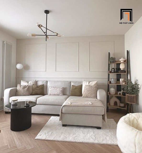 Ghế sofa góc L chung cư GT165 Layla 2m3 x 1m6 xám trắng