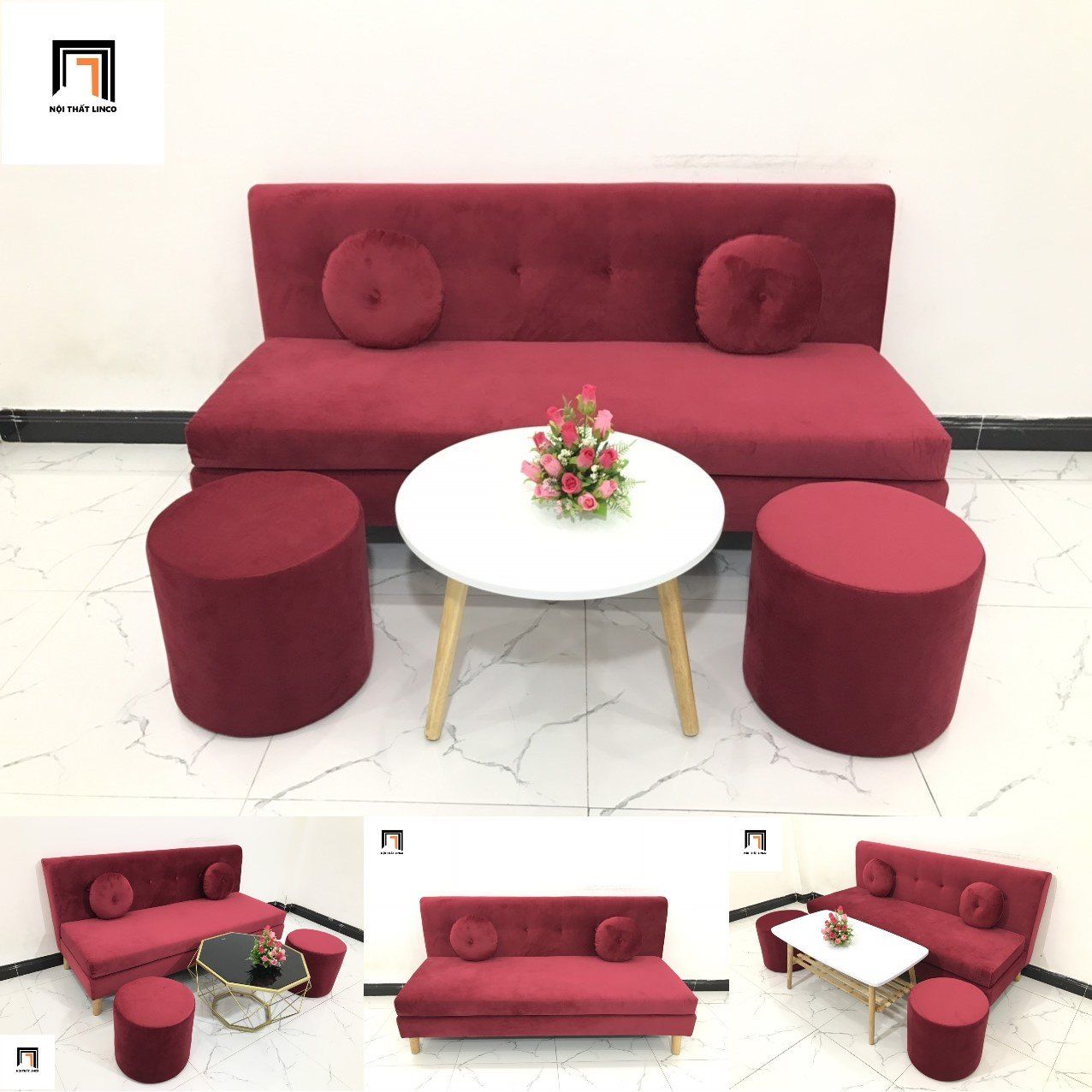 Bộ ghế sofa băng nhỏ gọn BKT dài 1m7 nhiều màu sắc