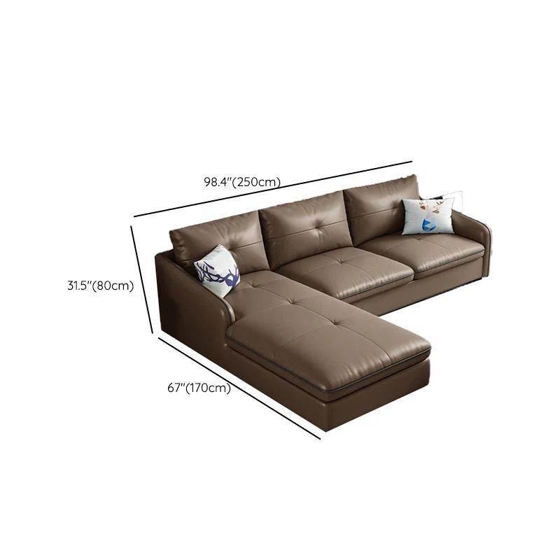 Bộ ghế sofa góc L da giả màu nâu GT229 Croxdale 2m5 x 1m7