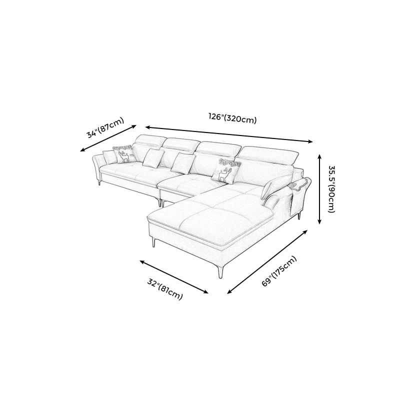 Bộ ghế sofa góc chữ L GT121 Fontana 3m2 x 1m75 da giả xám đen