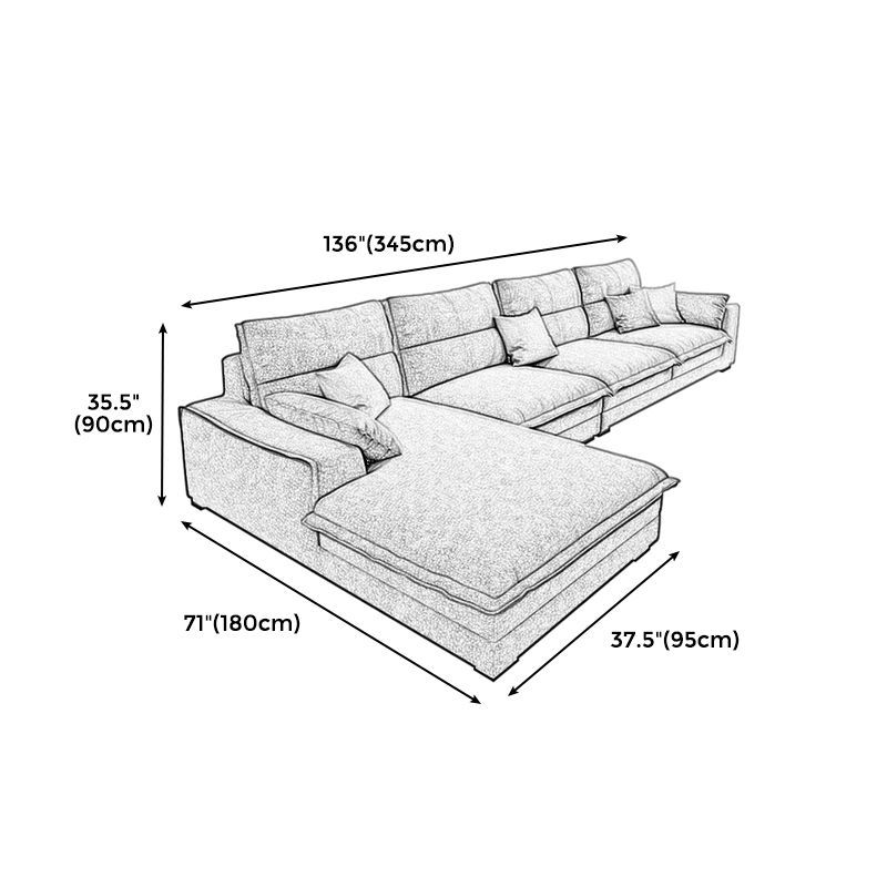 Bộ ghế sofa góc L 3m45 x 1m8 GT109 Vista vải nỉ trắng kem
