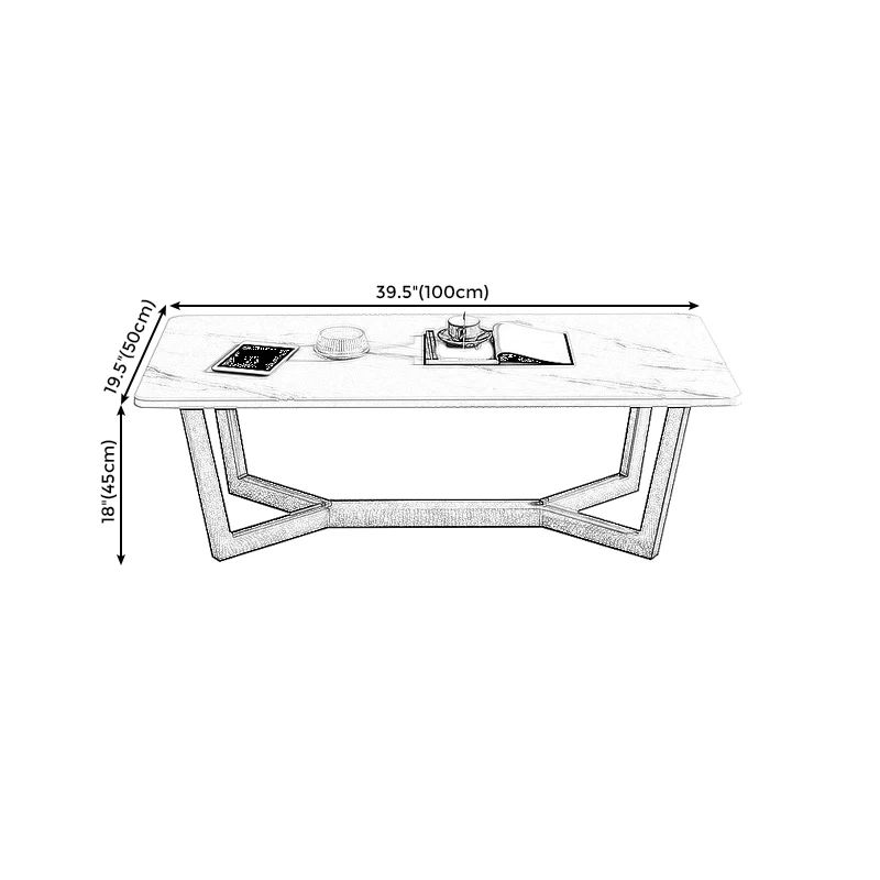 Bàn sofa mặt đá chữ nhật trắng BSF24 Sumee 1m x 50 giá rẻ