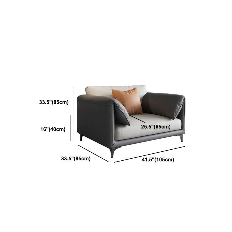 Ghế sofa băng 3 chỗ ngồi BT297 Lesca 2m15 phối màu xám da giả