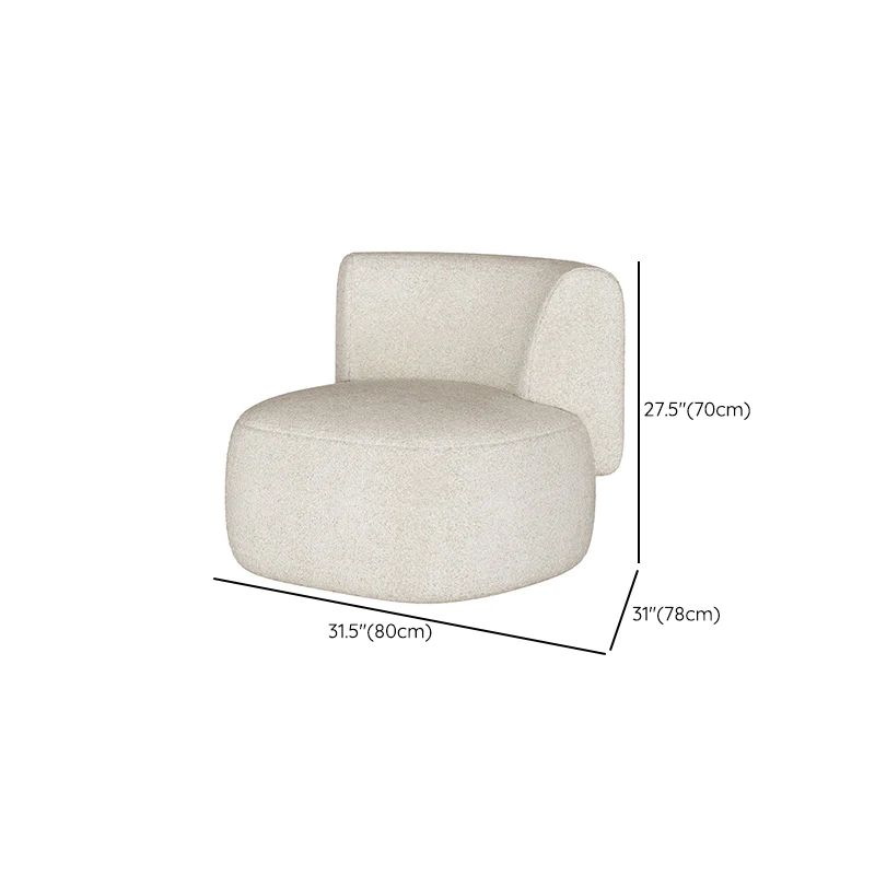 Sofa đơn cho cửa hàng, shop DT53 Olivia vải lông cừu trắng kem
