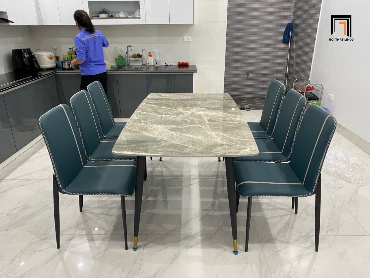 Combo bàn ăn 6 ghế nhà bếp 38-BAD6-G11-B67 cho gia đình nhỏ