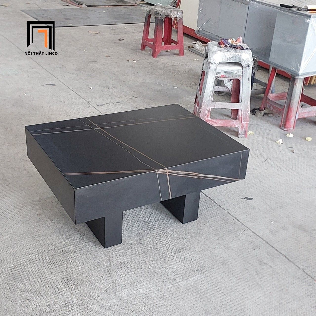 Bàn trà phòng khách mặt vuông 80cm BTPK79 Ansley hiện đại