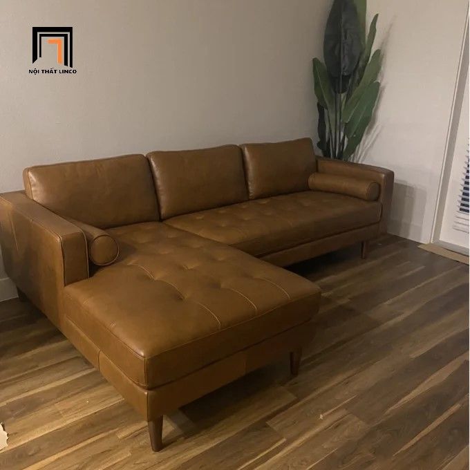 Bộ ghế sofa góc L GT6 Matilda 2m2 x 1m6 màu nâu da bò