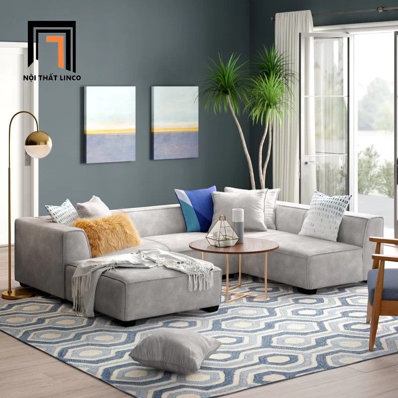 Bộ ghế sofa góc chữ U GT3 Kingee 2m5 x 1m6 cho phòng khách lớn