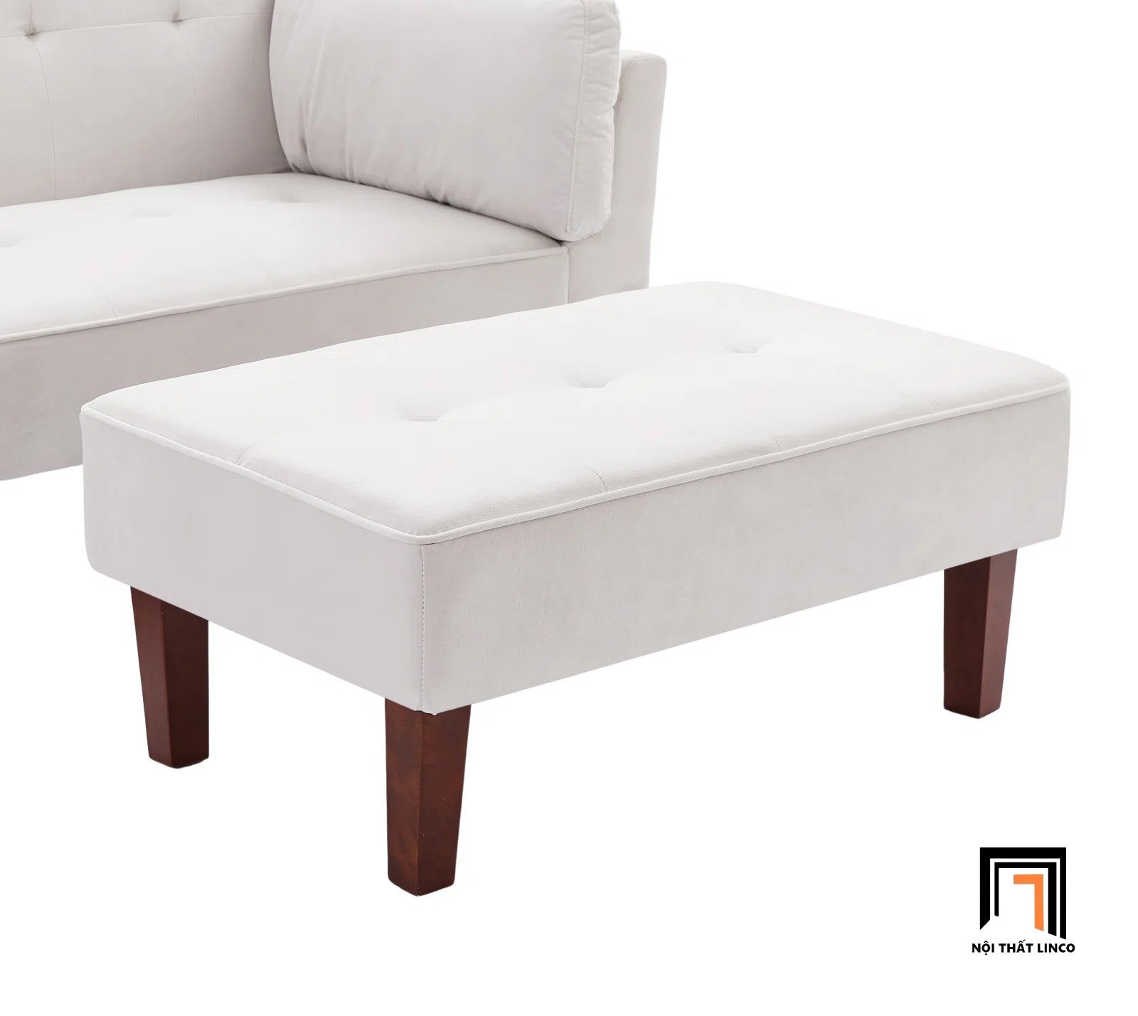 Ghế sofa bed giường nằm GB53 Armisen 2m xám trắng vải nỉ nhung