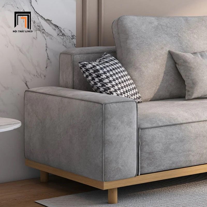 Ghế sofa băng nỉ màu xám ghi BT339 Helgafell 2m3 gia đình