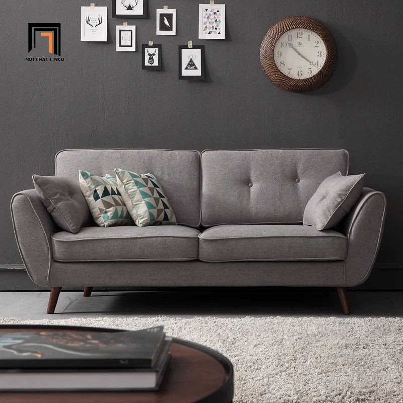 Sofa băng hiện đại màu kem BT62 Dropy dài 2m2 3 nệm ngồi