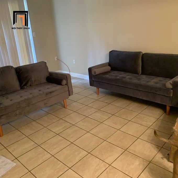 Bộ ghế sofa phòng khách gia đình KT1 Clovis vải nhung giá rẻ