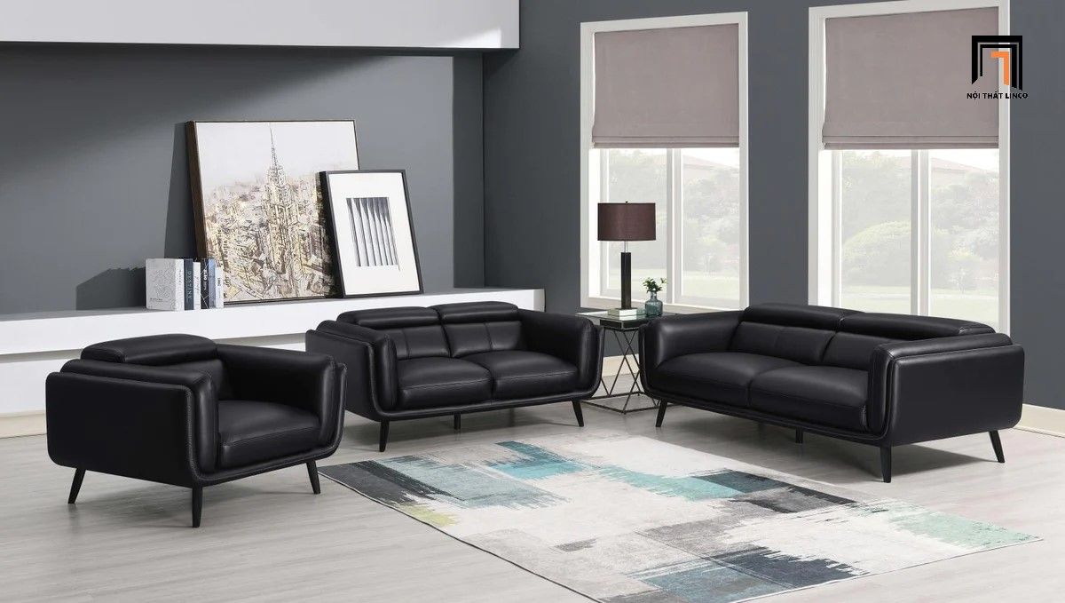Ghế sofa văng gật gù thư giãn BT137 Shania dài 2m màu đen