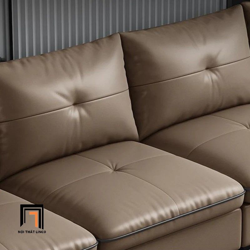 Bộ ghế sofa góc L da giả màu nâu GT229 Croxdale 2m5 x 1m7