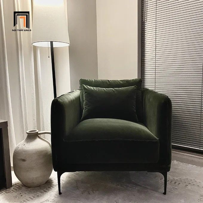 Ghế sofa đơn gia đình sang trọng DT32 Rae vải nhung nỉ