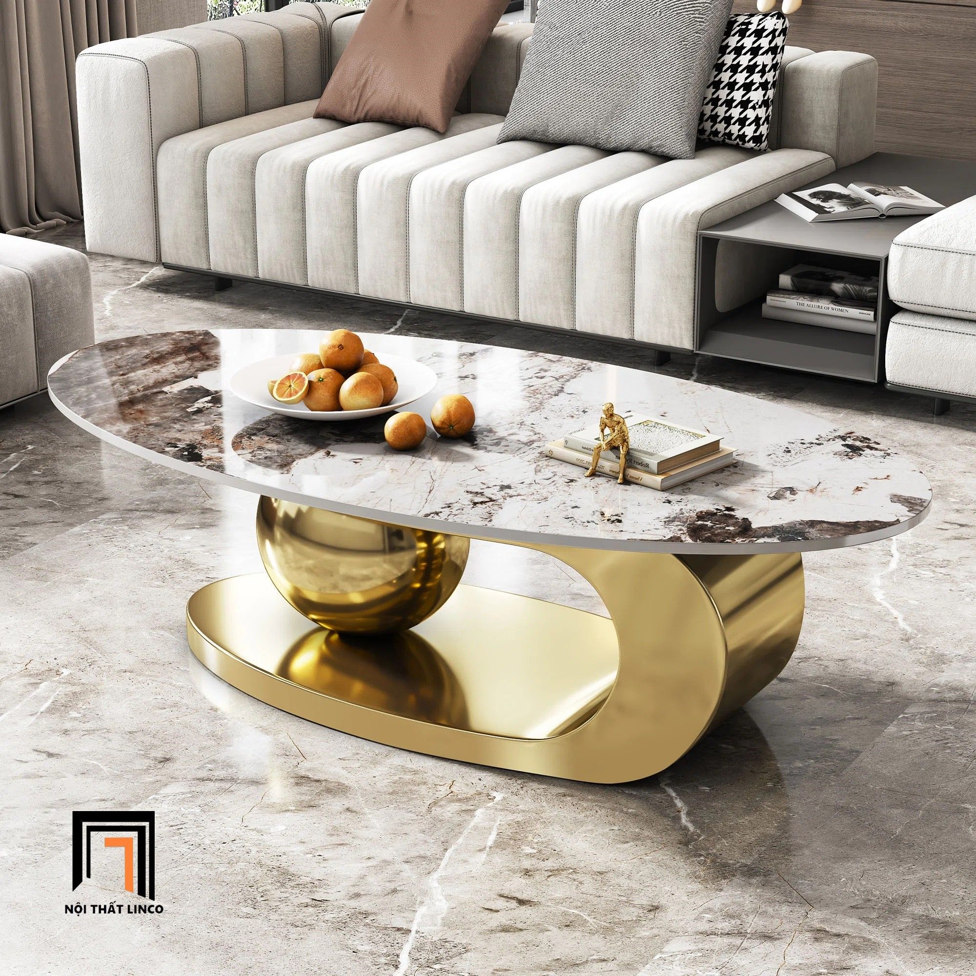 Bàn sofa mặt đá ceramic cao cấp BSF56 Toyei 1m2 x 60 xinh xắn