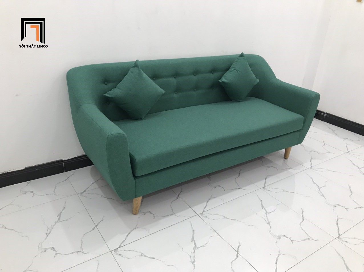 Bộ ghế sofa văng BGN dài 1m9 xanh ngọc cho chung cư