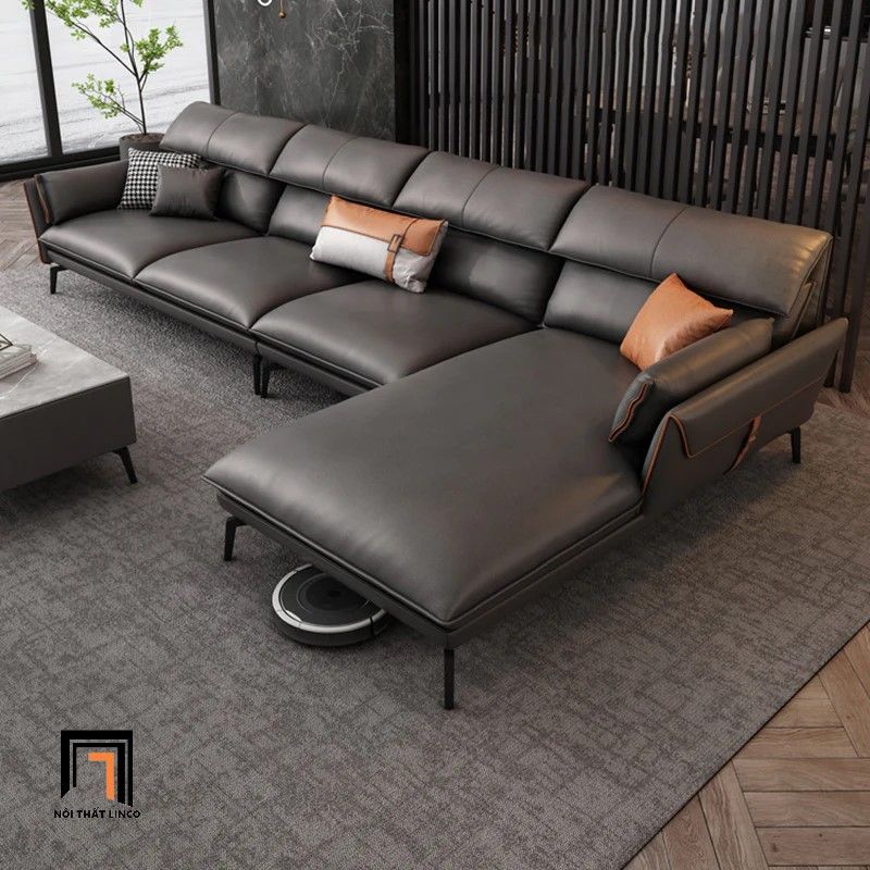 Ghế sofa góc chữ L hiện đại GT220 Elsin 3m x 1m6 da giả Pu