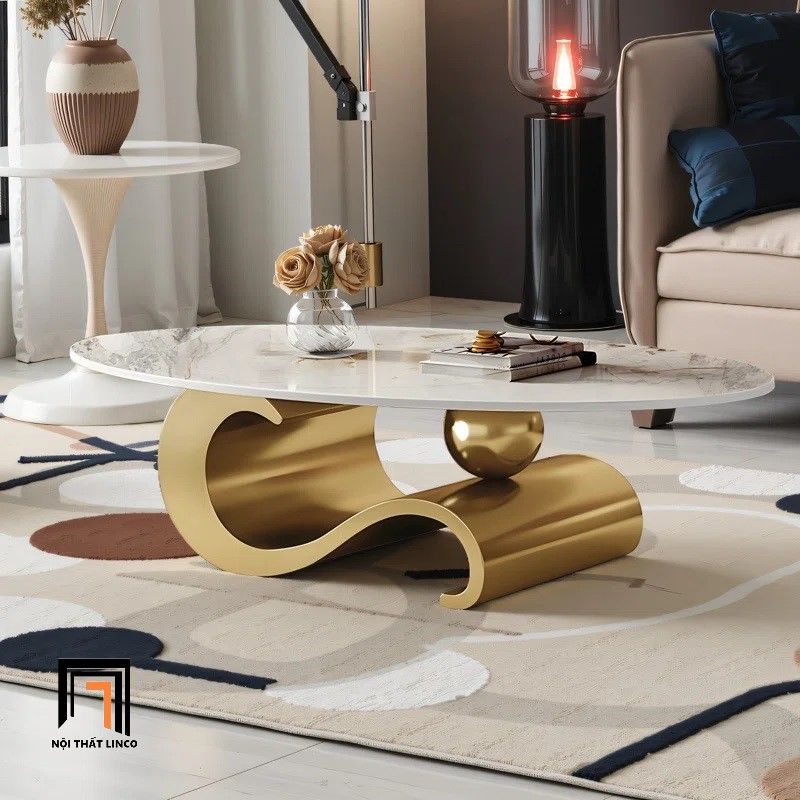 Bàn sofa gia đình BSFPK55 Wepof 1m2 x 60 đá ceramic oval