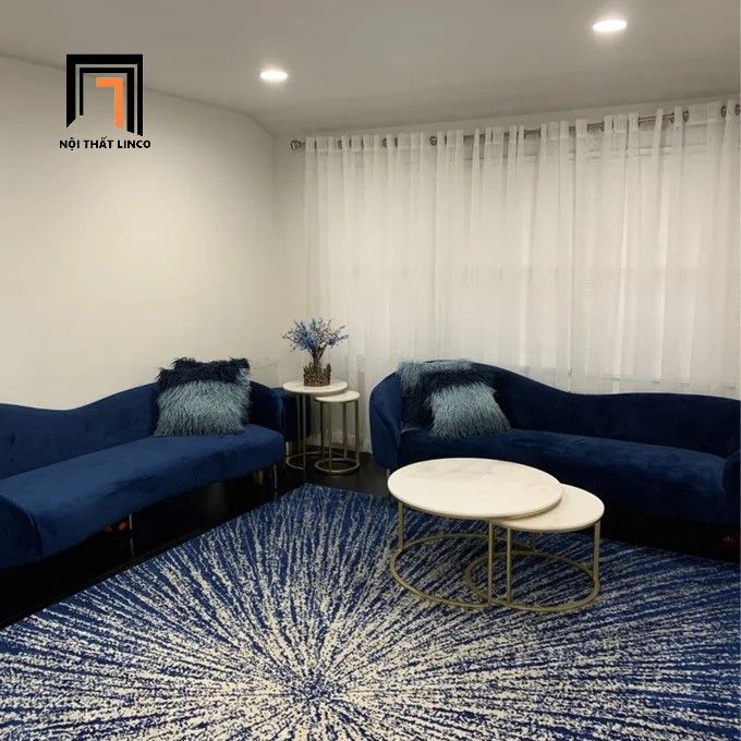 Bộ ghế sofa băng cong KT14 Shurtz vải nhung nỉ sang trọng
