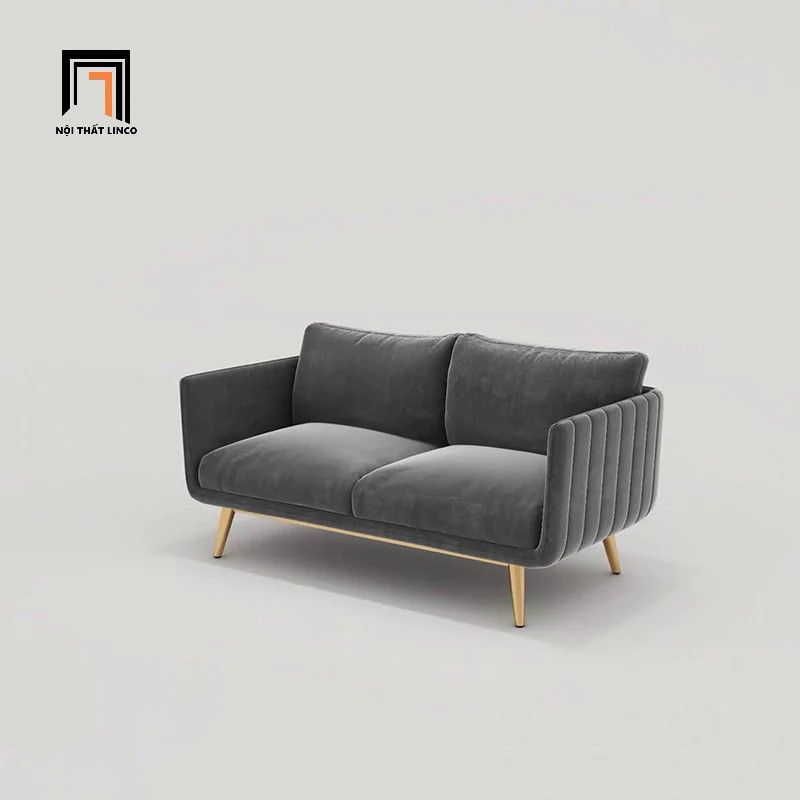 Ghế sofa đơn sang trọng DT79 Genlis bọc vải nhung xám đen