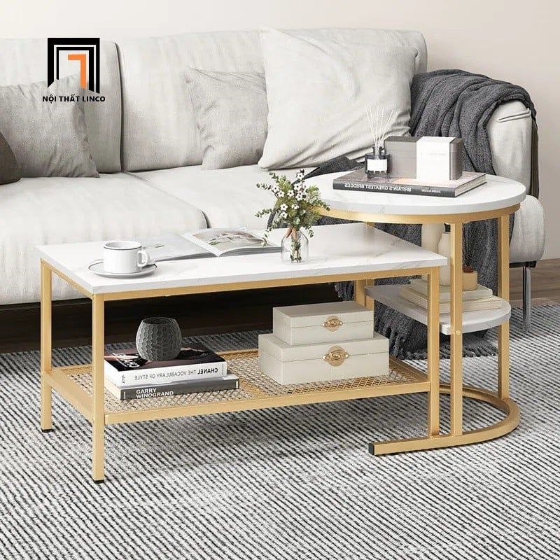 Cặp 2 bàn sofa xinh xắn BSF68 Javarrius phòng khách gia đình