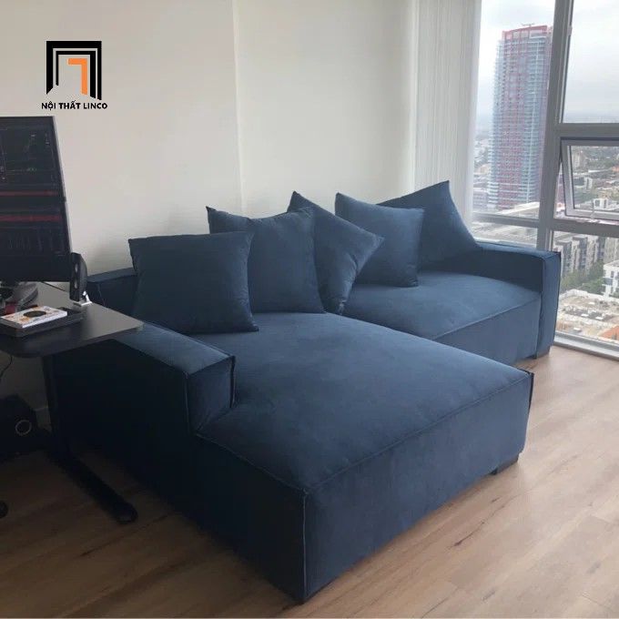 Bộ ghế sofa chữ L 2m2 x 1m6 GT8 Madison vải nhung nỉ